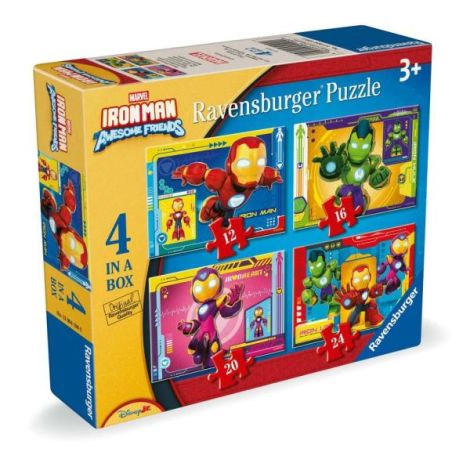 Ravensburger - Puzzle Iron Man si prietenii 4 buc in cutie 12 16 20 24 piese - imagine 7